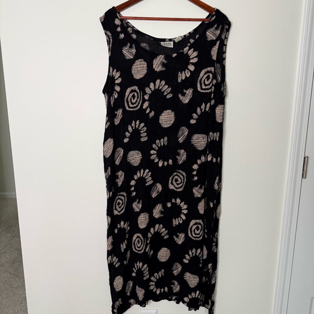 Vintage Chicos Boho Vacation Coastal Beachy Art to Wear Dress Size 3/16/18